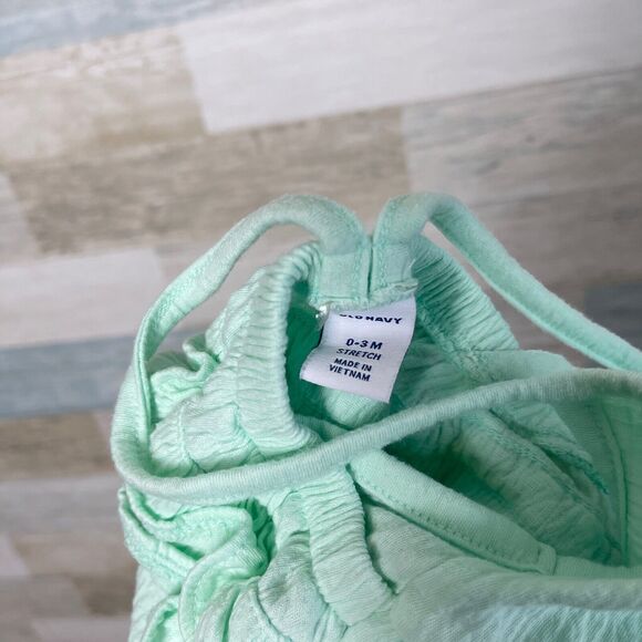 Old Navy Ruffle Open Back Strappy Romper Mint Green Baby Girl 0-3 Months 0-3M - Picture 3 of 4
